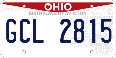 OH license plate GCL2815