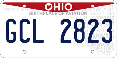 OH license plate GCL2823
