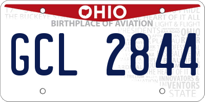 OH license plate GCL2844