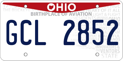 OH license plate GCL2852