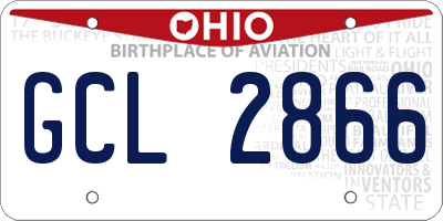 OH license plate GCL2866