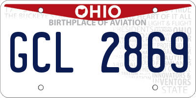 OH license plate GCL2869
