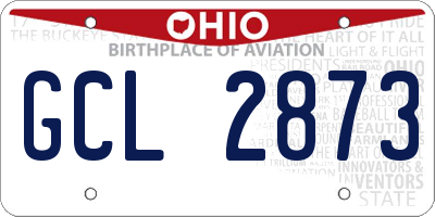 OH license plate GCL2873