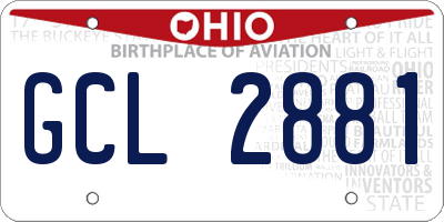 OH license plate GCL2881