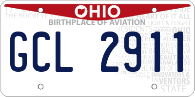 OH license plate GCL2911
