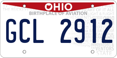 OH license plate GCL2912