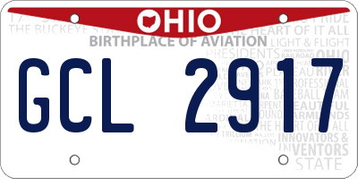 OH license plate GCL2917