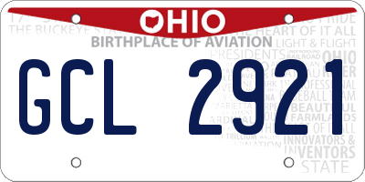 OH license plate GCL2921