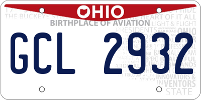 OH license plate GCL2932