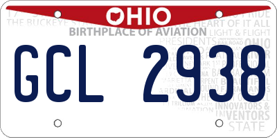 OH license plate GCL2938