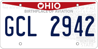 OH license plate GCL2942