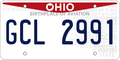 OH license plate GCL2991