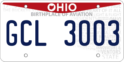 OH license plate GCL3003