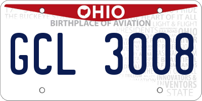 OH license plate GCL3008