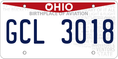 OH license plate GCL3018