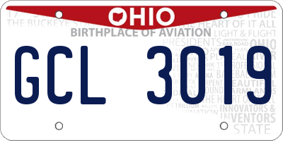 OH license plate GCL3019