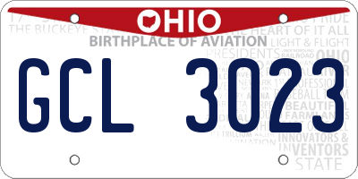 OH license plate GCL3023