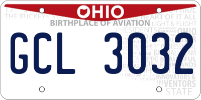 OH license plate GCL3032