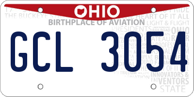 OH license plate GCL3054