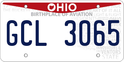 OH license plate GCL3065