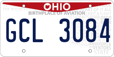 OH license plate GCL3084