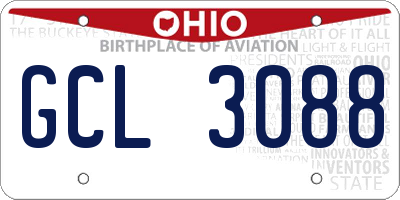 OH license plate GCL3088