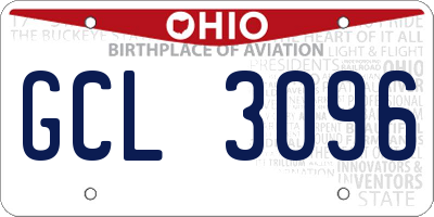 OH license plate GCL3096