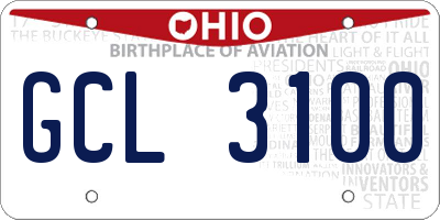 OH license plate GCL3100