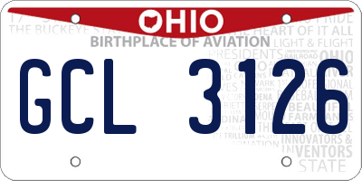 OH license plate GCL3126