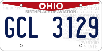 OH license plate GCL3129