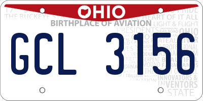 OH license plate GCL3156