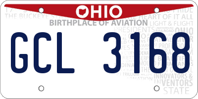 OH license plate GCL3168