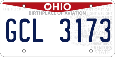 OH license plate GCL3173