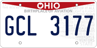 OH license plate GCL3177