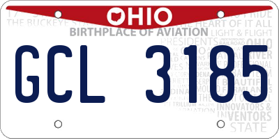 OH license plate GCL3185
