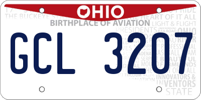 OH license plate GCL3207
