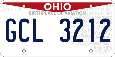OH license plate GCL3212