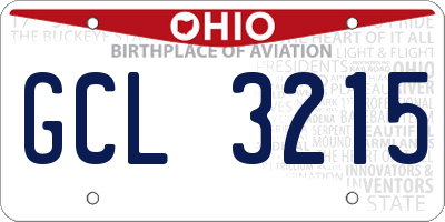 OH license plate GCL3215