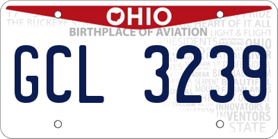 OH license plate GCL3239