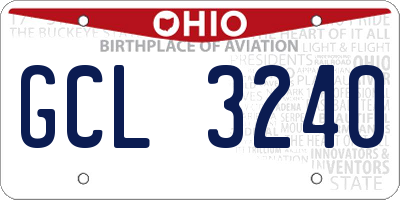 OH license plate GCL3240