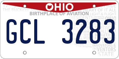 OH license plate GCL3283