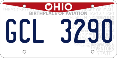 OH license plate GCL3290