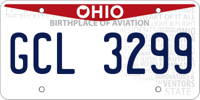 OH license plate GCL3299