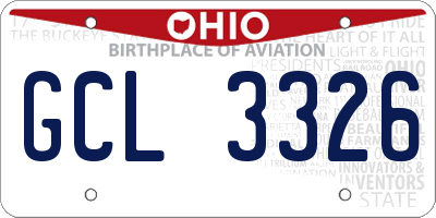 OH license plate GCL3326