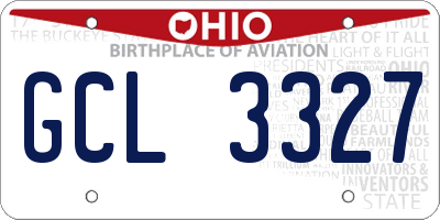 OH license plate GCL3327