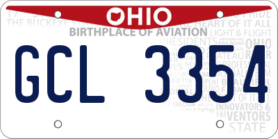 OH license plate GCL3354