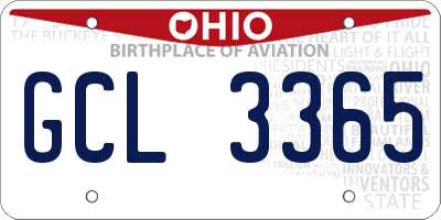 OH license plate GCL3365