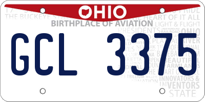 OH license plate GCL3375