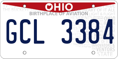 OH license plate GCL3384