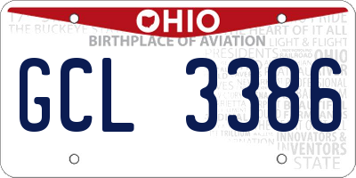 OH license plate GCL3386